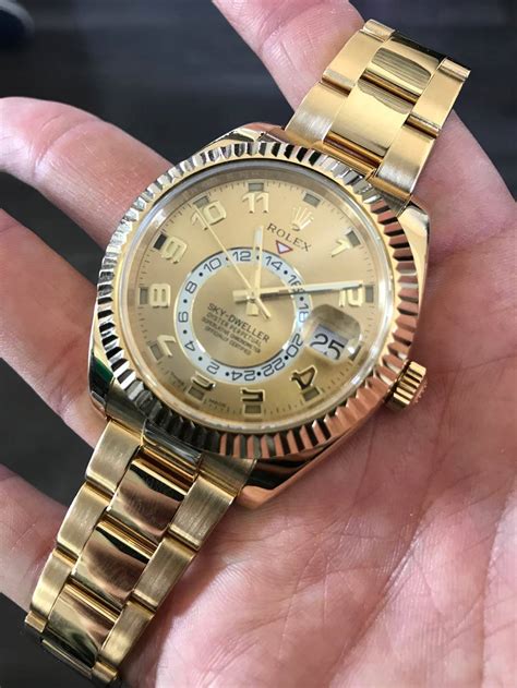 rolex sky dweller yellow gold and steel|rolex 8385 18k white gold.